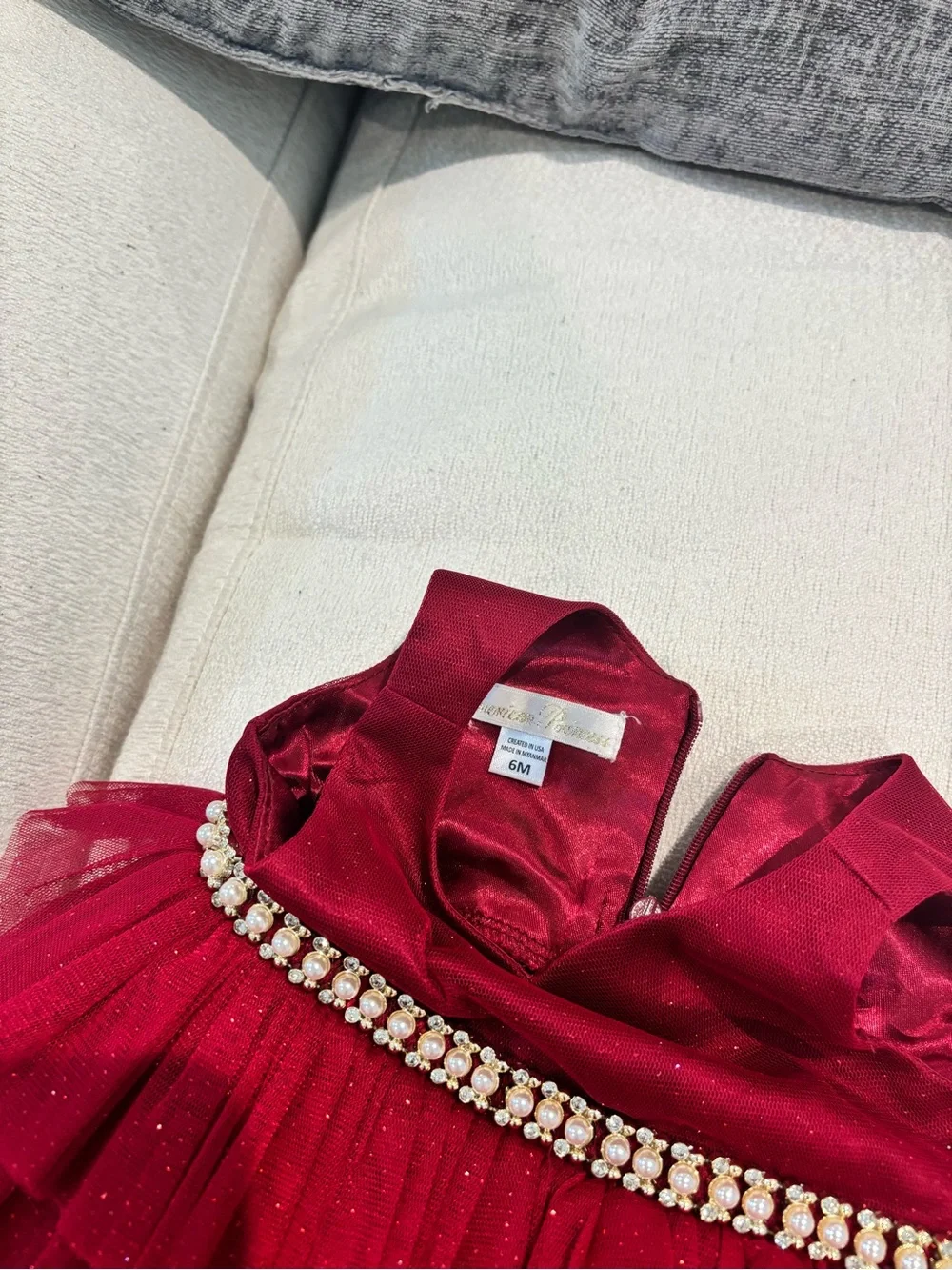 Couture Princess Sparkle Ruffle Party Dress - Red